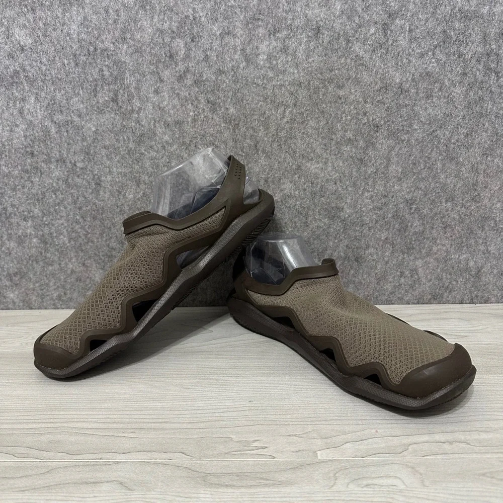 Crocs Swiftwater Mesh Wave Sandals Mens 11 Brown Water Shoes Slip On Comfort